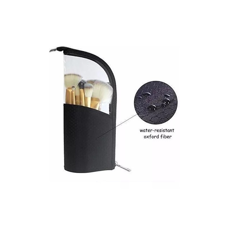 ANEMEL Soporte De Brochas De Maquillaje De Viaje Negro, Anemel