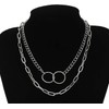 Bohemia Paperclip Link Chain Choker Necklace Layered Interlocking Circle Necklace