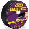 ATack Silicone Self-Fusing Tape, 1-Inch x 36-Foot (Black) Waterproof Professional