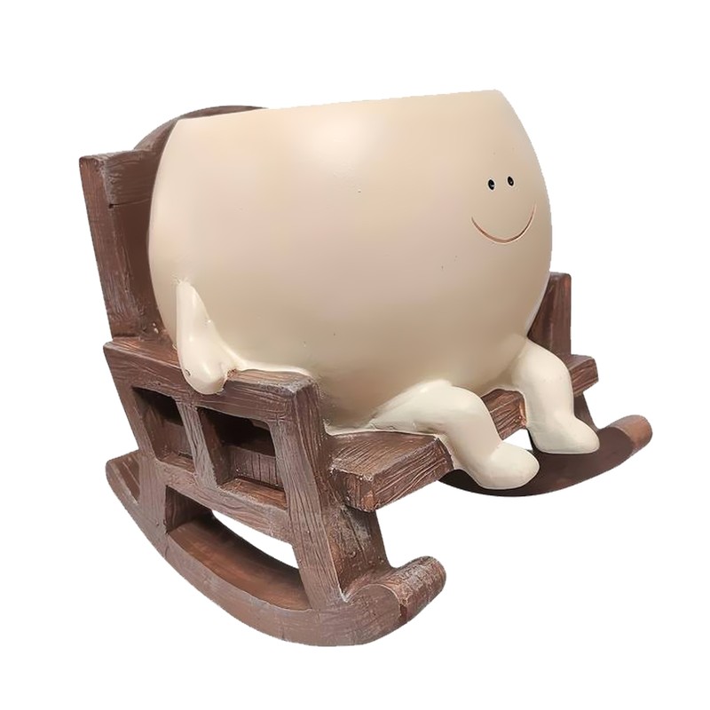 Rocking Chair Flower Pot Resin Patio Decorative Succulent Planter Garden