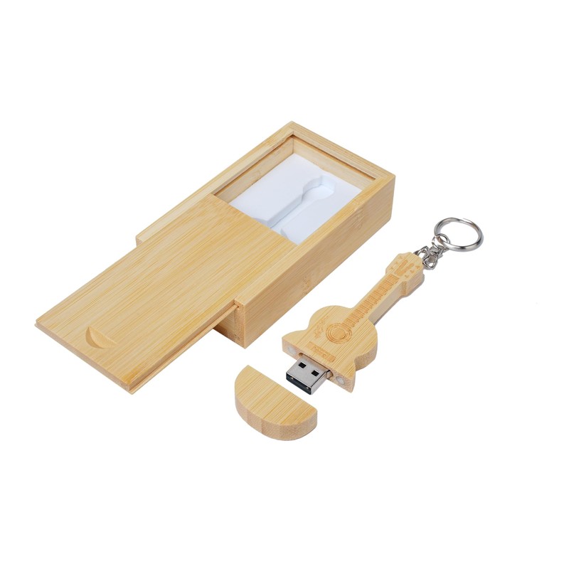 Guitar Shaped Maple Wood Memory Stick USB Flash Drive in