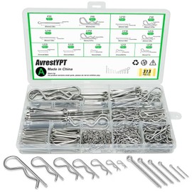 313 Pcs Stainless Steel Cotter Pins Assortment Kit, 13 Sizes Cotter Pins & R Clips Cotter Pin Set, Hairpin Cotter Pin Set, Hitch Pin Clips Set for Hitch Pin Lock Systems