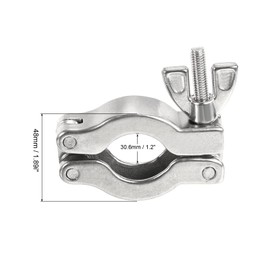 PATIKIL 1 Pack KF-25 Vacuum Clamp 304 Stainless Steel Durable Double Pin Hose Clamp with Clamping Nut for Clamping Ring Silver