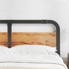 ZIYOO Queen Size Metal Bed Frame with Solid Wooden Headboard,