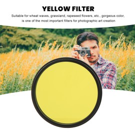 Fydun 55mm Lens Filter Full Color Lens Filter Optical Glass Digital Camera Filter High Definition Photograph Lens Filter for Nikon(Yellow)