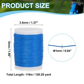 sourcing map Archery Recurve Bow String Serving Thread 120 Yard / 110 m Nylon Bowstring for Recurve Bow Compound Tying Sight Nock Point (Blue)