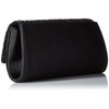 Damara Women's Satin Pleated Flower Front Evening Bag Clutch Handbag
