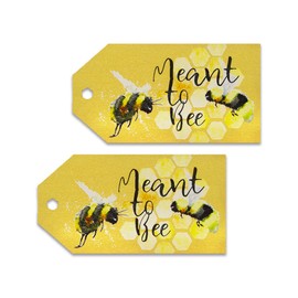 Summer-Ray 50pcs Meant to Bee Honey Favor Tags Sweet Honey Bee A Sweet Thank You Tags (Shimmering Gold)