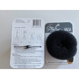 Stylin by HALSA New Black OR Brown Hair Bun Donut Ring French Rolls Gymnastics size Small NEW