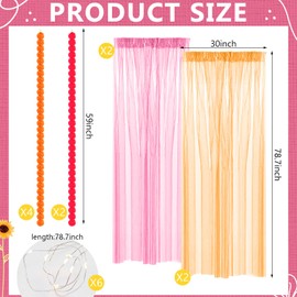 Janinka 16 Pcs Diwali Decorations Set Includes 6 Pieces 5 ft Marigold Garlands 4 Pcs 2.6 x 6.5 ft Diwali Backdrops and 6 Fairy Light Strands Artificial Marigold Flowers for Indian Toran