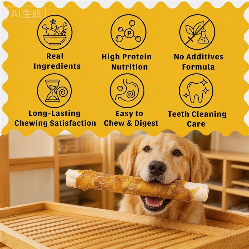 Chicken Wrapped Rawhide Roll Dog Chew, 1 Count Long Lasting