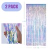 2 Pcs Iridescent Tinsel, Iridescent Backdrop, Holographic Tinsel Foil Fringe