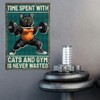 WADORN Metal Sign "Cat Gym" Sign With The Inscription "Time