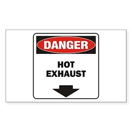 CafePress Danger Exhaust Rectangle Sticker Rectangle Bumper Sticker Car Decal