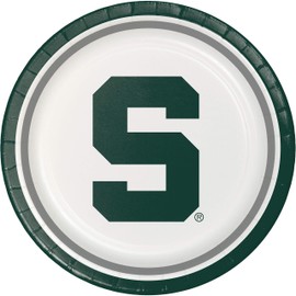 Creative Converting Michigan State University Dinner Paper Plates-8 Pcs, 8-Count, Multicolor