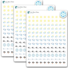 Weather Stickers for Planner / 130 Mini Vinyl Dot Stickers / 1/3” Dot Weather Tracker/Essential Productivity Life/Bullet Bujo Journal (Three Sheets)