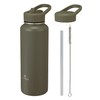 CBJAPAN Santeco Water Bottle, Sports Bottle, Khaki, Direct Drinking Straw,