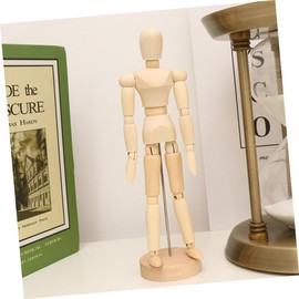 Anneome 4Pcs Wooden Movable Joint Puppet Model Sketch Figure Doll Ornament for Art Decoration Natural Wood Color Includes and for Artists and Craft Enthusiasts