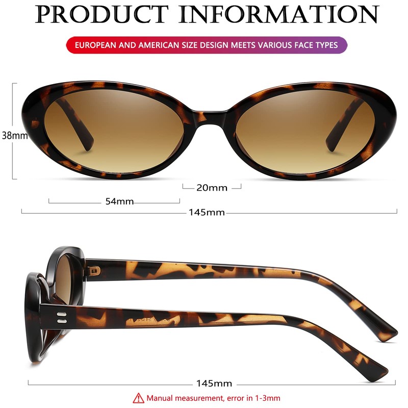 AIEYEZO - anteojos de sol ovaladas retro para mujer, estilo