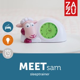 ZAZU Sam The Lamb Watch - Sleep Coach Clock and Night Light for Kids | Teaches Your Child When to Wake Up with Visual Indicators | Adjustable Brightness | Automatic Shut-Off