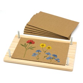 CKB LTD Flower Press Kit - Wooden Pressing DIY Arts and Crafts for Adults, Kids, Nature-Loving Creators, Floral Leaf Herb Bloom Presser Gift 14.1 x 23cm
