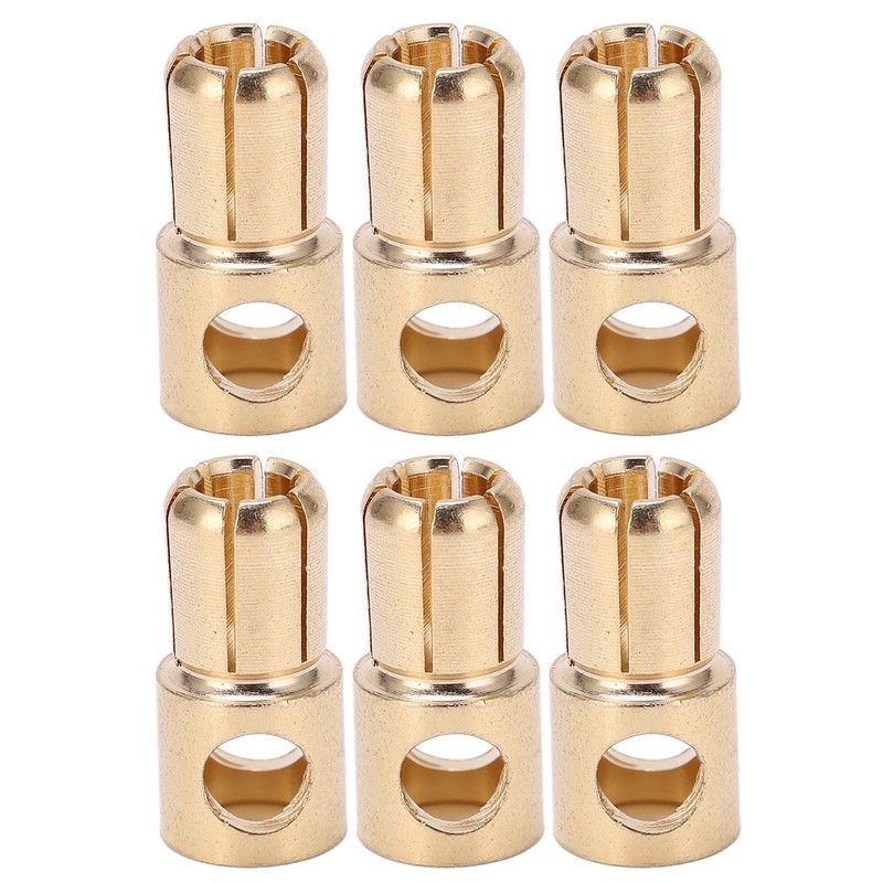 10 Pcs 6mm Banana Plug Gold Plated Male Connector Adapter