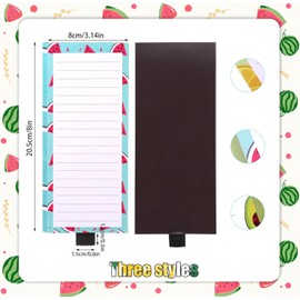 OSYLICT 3 Pack Magnetic Notepads for Refrigerator,Grocery List Magnet Pad with Pen Holder for Fridge,Fruit Design Shopping,to do List,Memo,Note,Recipes List.50 Sheets per Pad 7.87 x 3.15 inch