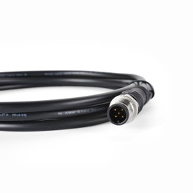 Finecables Industrial M12 Male 5 Pin Connector 2M Overmolding PVC Cable, 22AWG, UL Listed