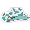 Big Moods Teal Cowgirl Hat Vinyl Sticker
