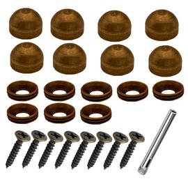 8Pcs Pure Brass Decorative Screw with Caps used as Mirror Screw,Metal Wall Art Decor,Upholstery Tacks,Thumb Tacks for Wall Hangings,Fast Cap,Wood Handcrafted,Fasteners Hardware (3/8",9mm retro brass)