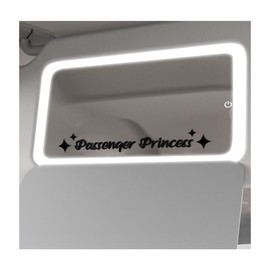 FSTURIOS 5 PCS Passenger Princess Stickers, Funny Car Decor Cute Passenger Princess Vanity Mirror Decal, Reflective Rearview Mirror Lettter Decals for Auto Window Makeup (Black)