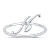 Unique Script "K" Ring New .925 Sterling Silver Initial Letter