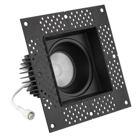 Maxxima 4” Trimless Ultra-Thin Recessed Anti-Glare LED Downlight Canless IC Rated 1000 Lumens 5 Color Temperature Selectable 2700K/3000K/3500K/4000K/5000K Dimmable 5 CCT Black Square Slim J-Box Incl