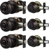 Brotima 3 Pack Keyed Alike Door Knob with Double Cylinder