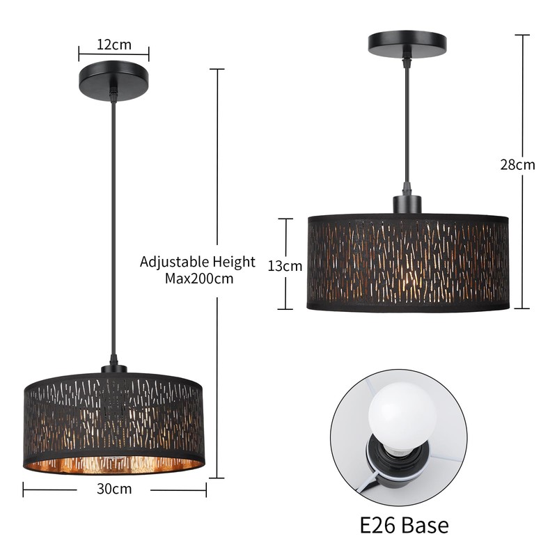 FRIDEKO HOME Pendant Light Black Gold Modern Pendant Light Ceiling