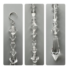 Clear Acrylic Crystal Drop Crystal Ornaments for lampshade, Chandeliers,Candlesticks Decor,Centerpieces and Christmas Tree Decoration (6 Long/7 inch+6 Short/6.3 inch) ﻿