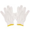1 Pair of Work Gloves, White Knitted Cotton Protective Work