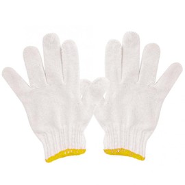 1 Pair of Work Gloves, White Knitted Cotton Protective Work Gloves, Unisex, Non-Slip Work Gloves for Garden, Construction, Car, Mechanic