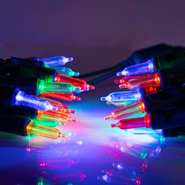 Pro Christmas T5 LED Holiday Lights - 70 Bulbs, 23.3ft - Professional Grade Indoor Outdoor Smooth String Lights for Christmas Trees and Decor - Multi Color