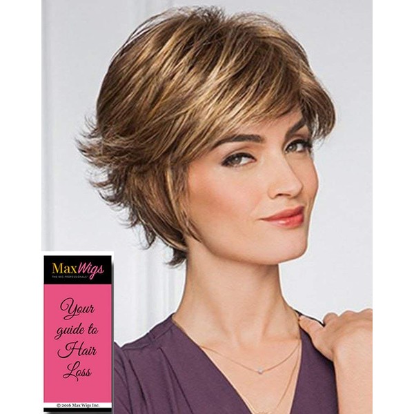Gala Wig Color 511C Sugared Charcoal - Gabor Wigs Short Shag Wavy Top Textured Layers Heat Friendly Synthetic Women's Capless Personal Fit Bundle with MaxWigs Hairloss Booklet