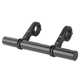 Extensor de Manillar de Bicicleta, Fibra de Carbono Resistente a los Rayos UV de Extensión de Manillar para Lámpara para Soporte de Teléfono (Abrazadera doble negra)
