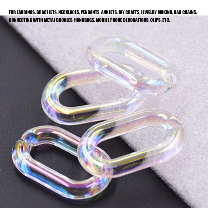 50PCS Acrylic Linking Rings Transparent DIY Assemblable Transparent Color Plating