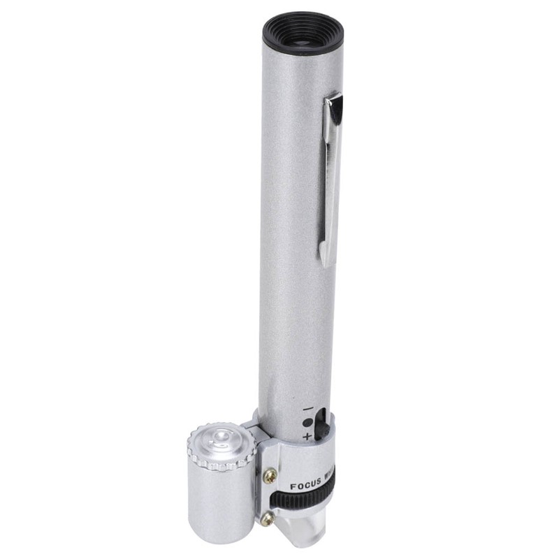 100X Pen Type Adjustable Focusing Portable LED Microscope Mini Magnifier