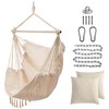 ALIMORDEN Oversized Hammock Chair Hanging Rope Swing with 2 Cushions