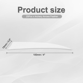 PATIKIL Arrows Vanes 4 Inch, 25 Pack Left Wing Arrow Feather Turkey Fletching Archery Accessories for DIY Target Shooting Hunting, White