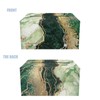 COEQINE Black Green Marble Print Tissue Box Cover Rectangular,Leather Tissue