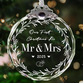 Our First Christmas as Mr. & Mrs. Married Ornaments 2025 Gifts for Couple, 1st Christmas as Mr Mrs Wedding Ornament, Newlywed Bridal Shower Gift, Unique Wedding Ornaments