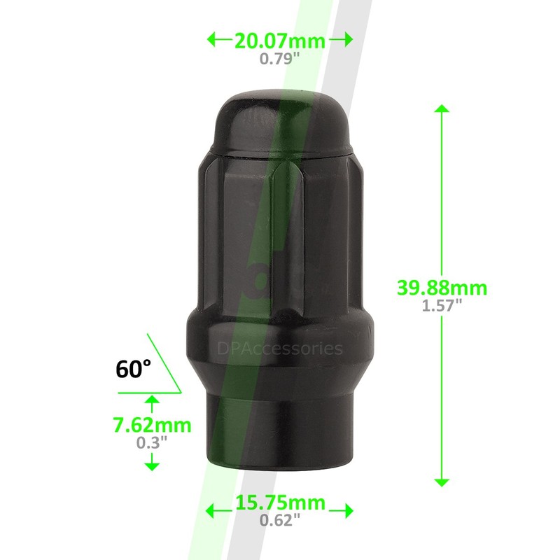 DPAccessories 23 Black 1/2-20 Closed End ET Spline Tuner Lug