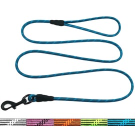WYuZe 1/5", 1/3" Rope Dog Leash 6 Foot, Lightweight Sturdy Dog Walking Leash with Rotating Metal Clip, Multi-Color Pet Leash for Small Medium Dogs, Cats, Small Animals (1/5'' x 6 FT, Blue)
