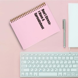 THRXOBN Don't Stress-I Have A Spreadsheet Funny Notebook Gifts for Coworker, Women, Men, Humorous Office Gifts for Coworker, Women, Gag Office Gifts, WUW6